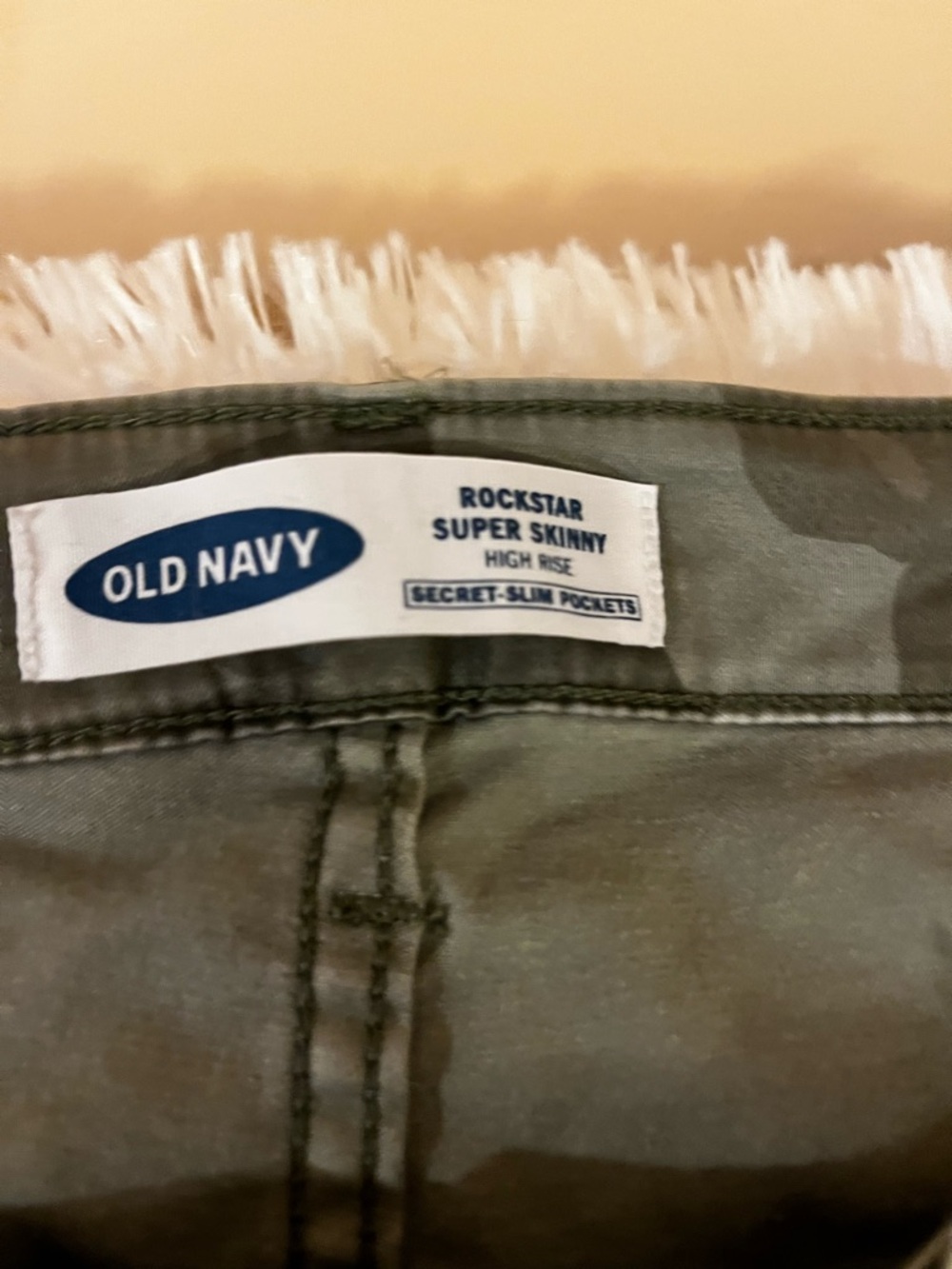 Old Navy Olive Green Camo Wash Jeans